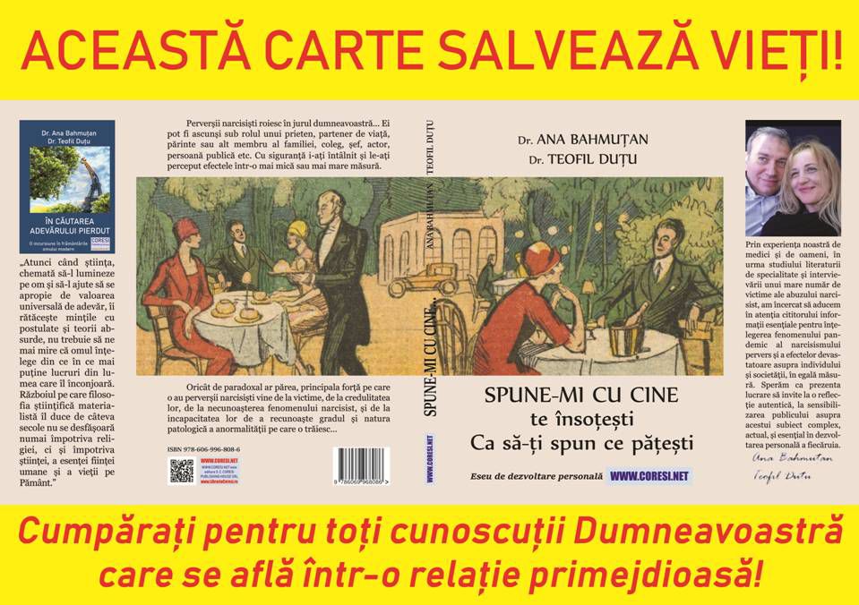 Spune-mi cu cine... de Dr. Ana Bahmuțan și Dr. Teofil Duțu este o carte care îți poate salva viața!